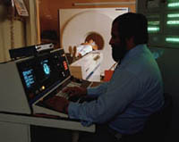 Picture of a patient in a scanner